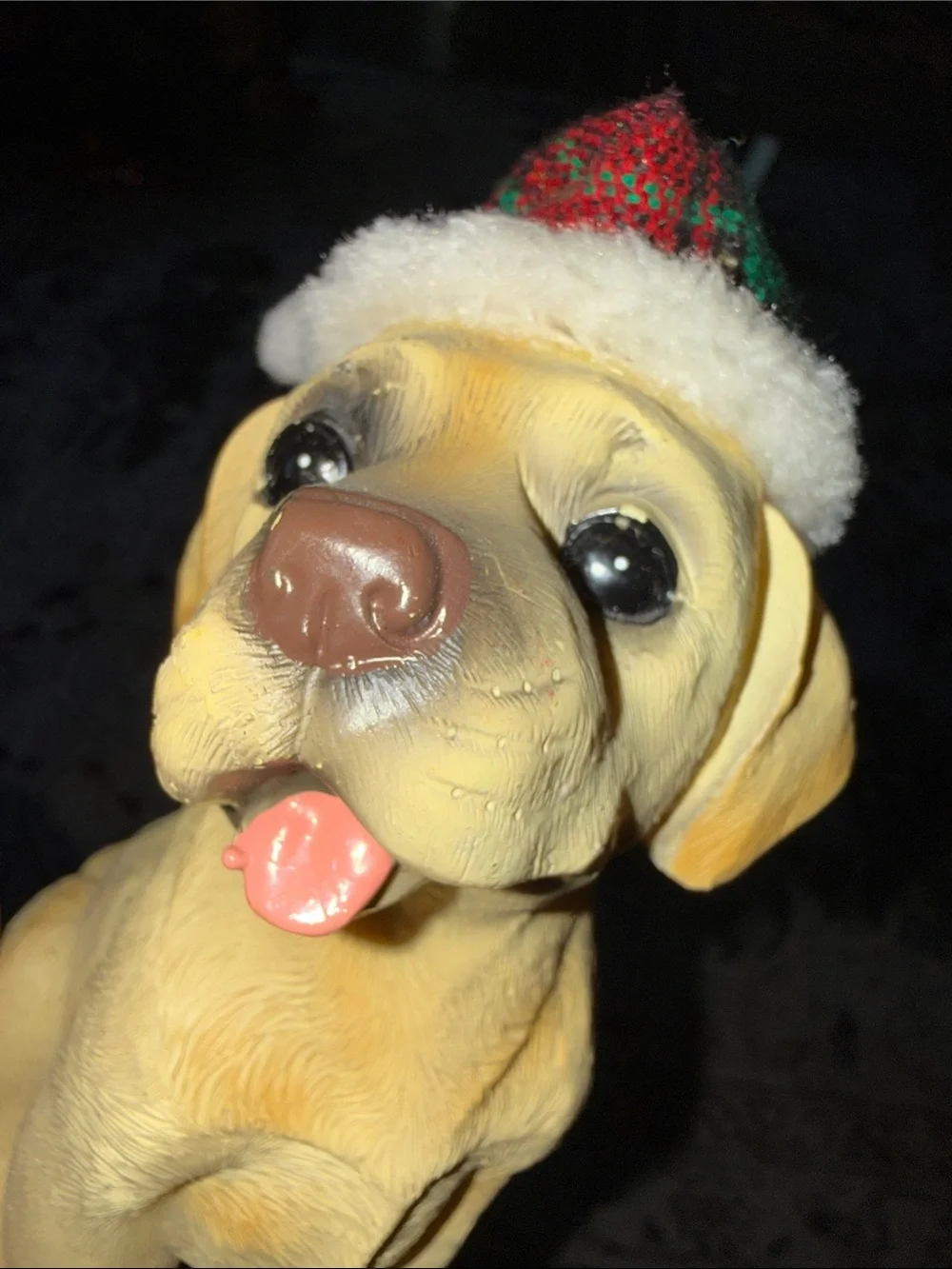 Holiday Yellow Labrador Dog Figurine Plush Hat - Unbranded